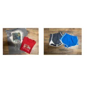 New Mix Kids Graphic Tee and Shorts Set - Red, Gray, Blue